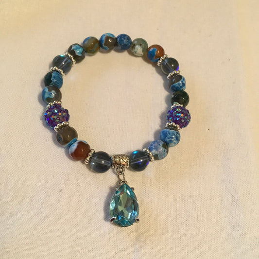 Blue Green Marble Bracelet