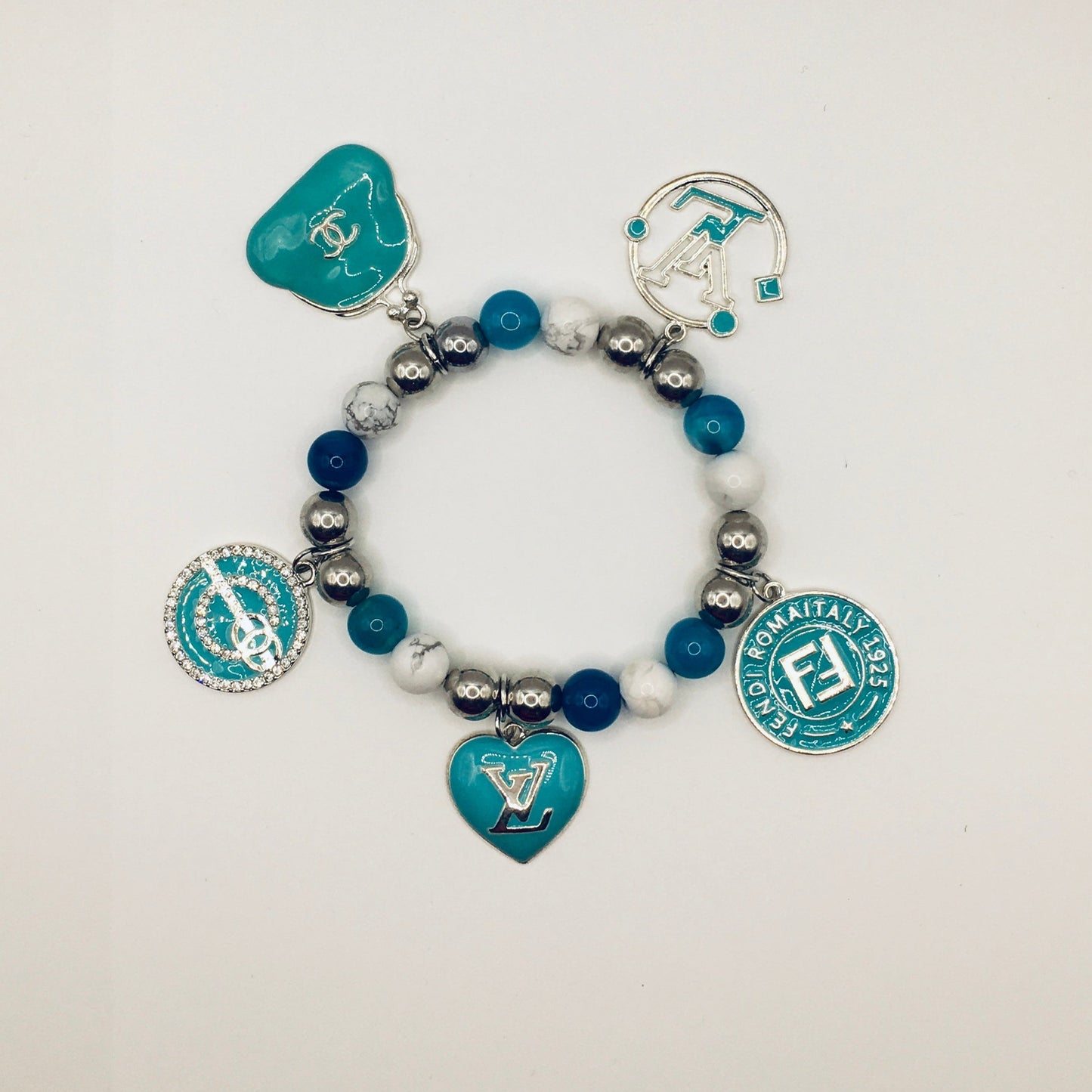 Turquoise Charmed Stacked Bracelet