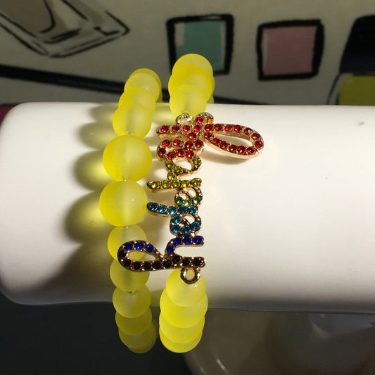 Happy Yellow Charm Bracelet Set