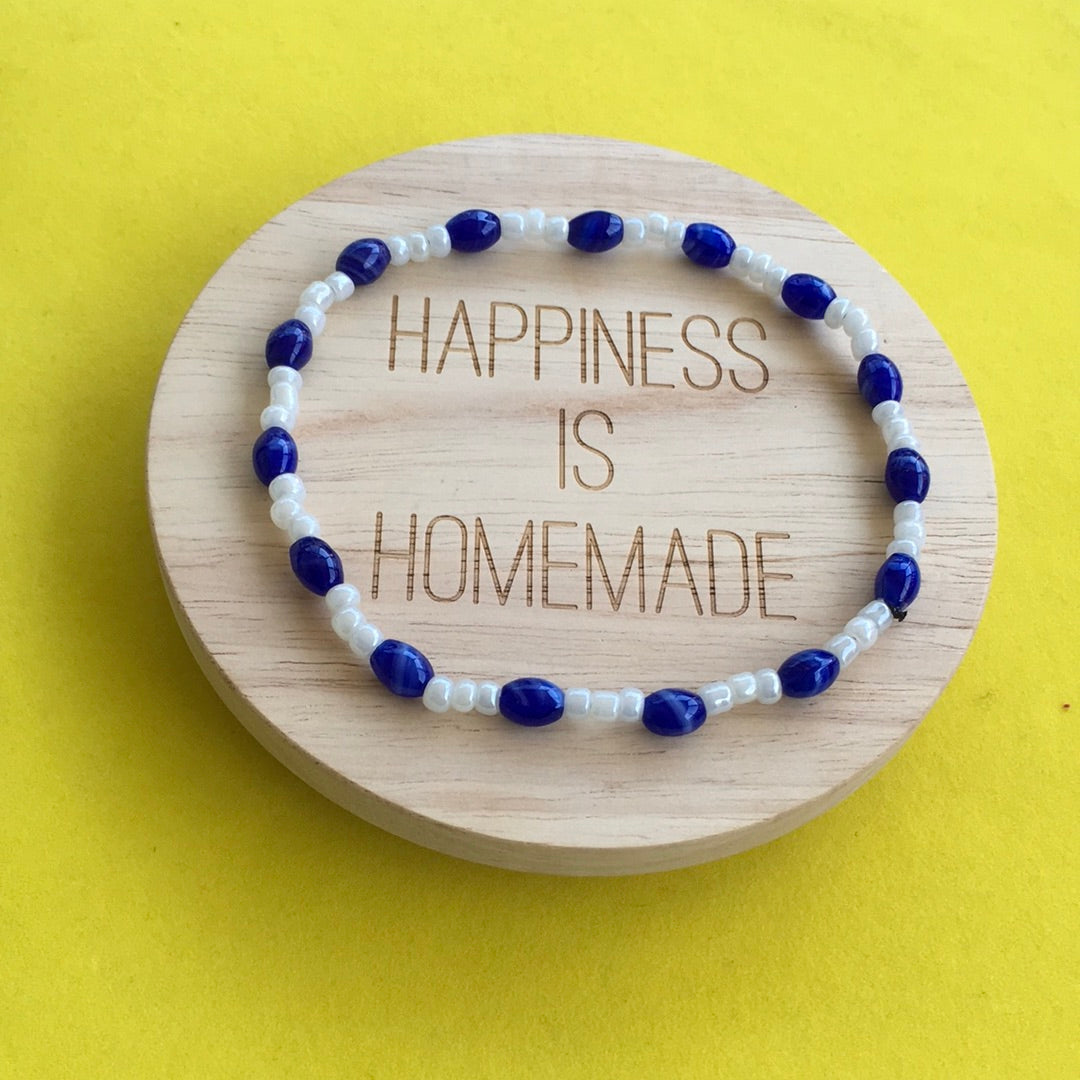 Blue & White Anklet