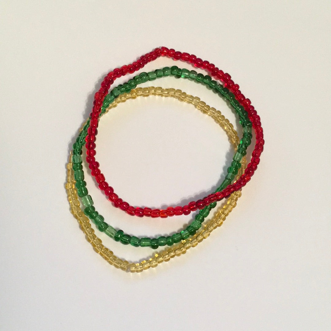 Holiday Beaded Anklets set