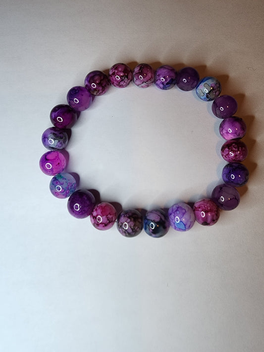 Multi Colored Purple & Purple Quartz Bracelet Basket Set