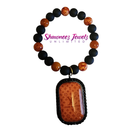 Black & Burnt Orange Luxe Bracelet