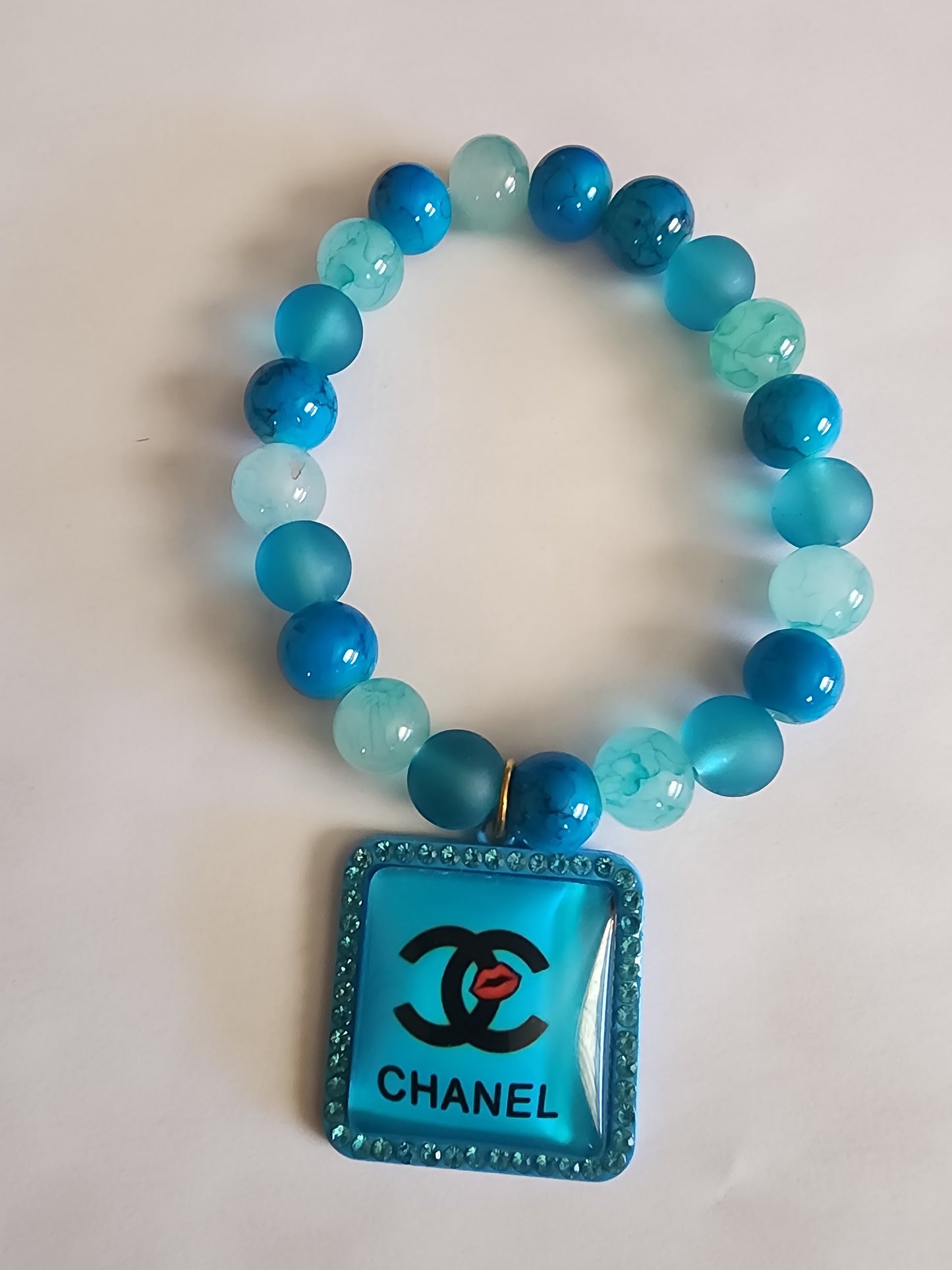 Aqua & Crystal Heart Designer-Inspired Set (LV Style)