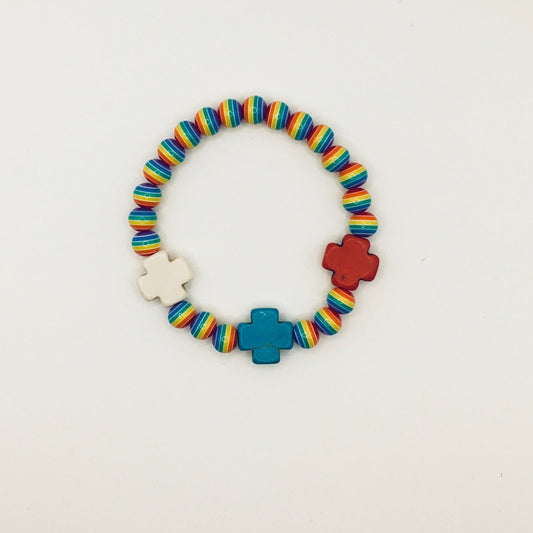 Rainbow/Cross Bracelet