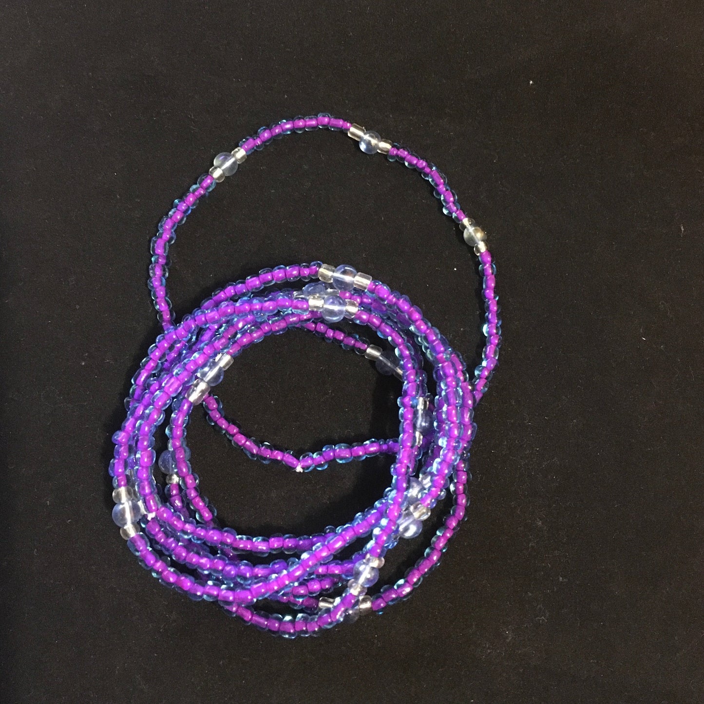 Purplish Blue Waist bead & Anklet Set