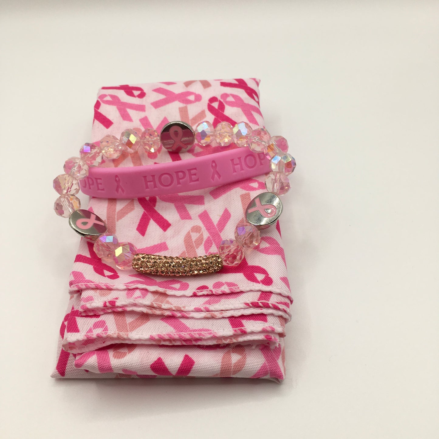 Breast Cancer Awareness PINK 3 Strength Bracelet bundle